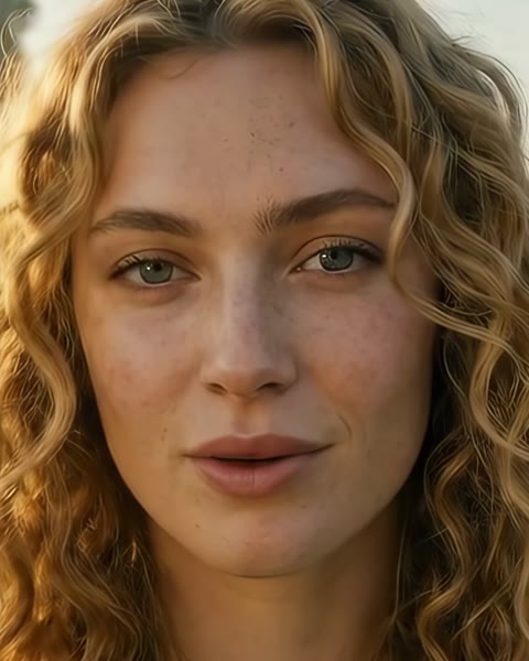The same AI character's face, unchanged